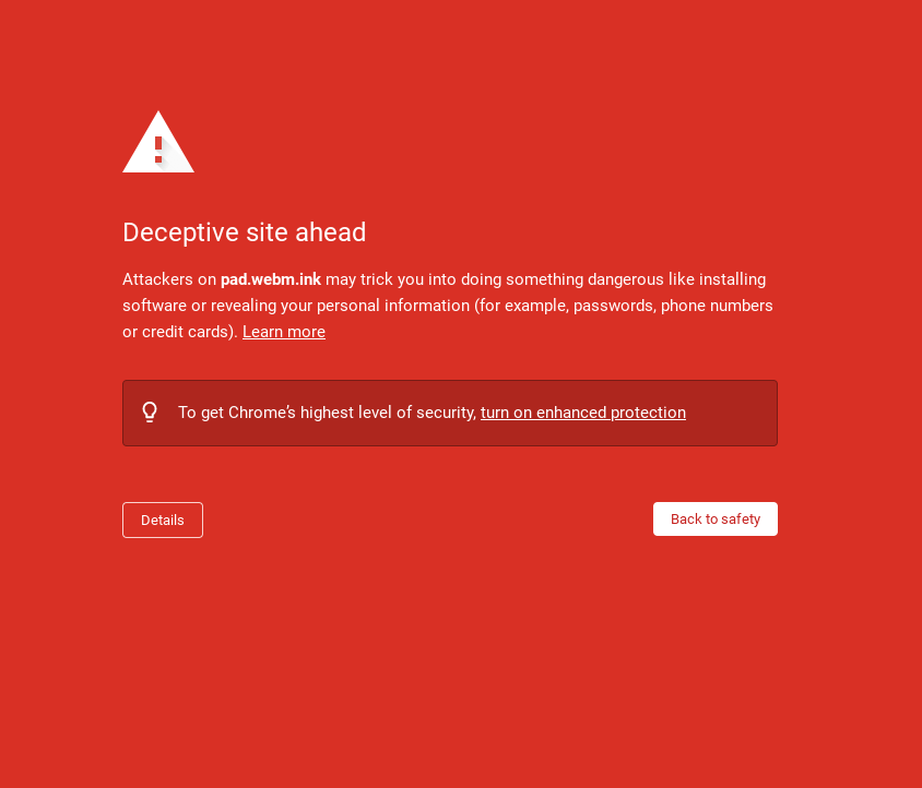 Red screen from a browser where Google thinks there's malware